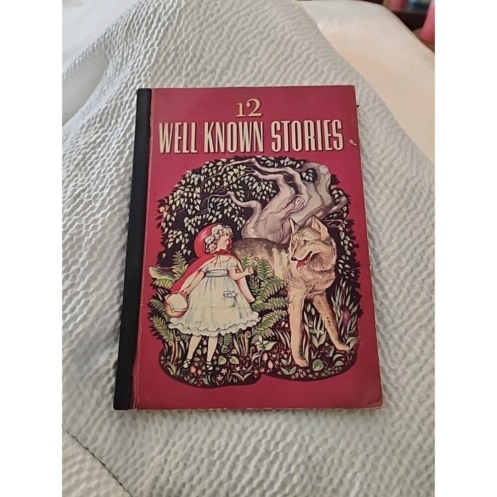12 Well Known Stories Illustrated Vintage Children' HC Book Fairy Tales 1943